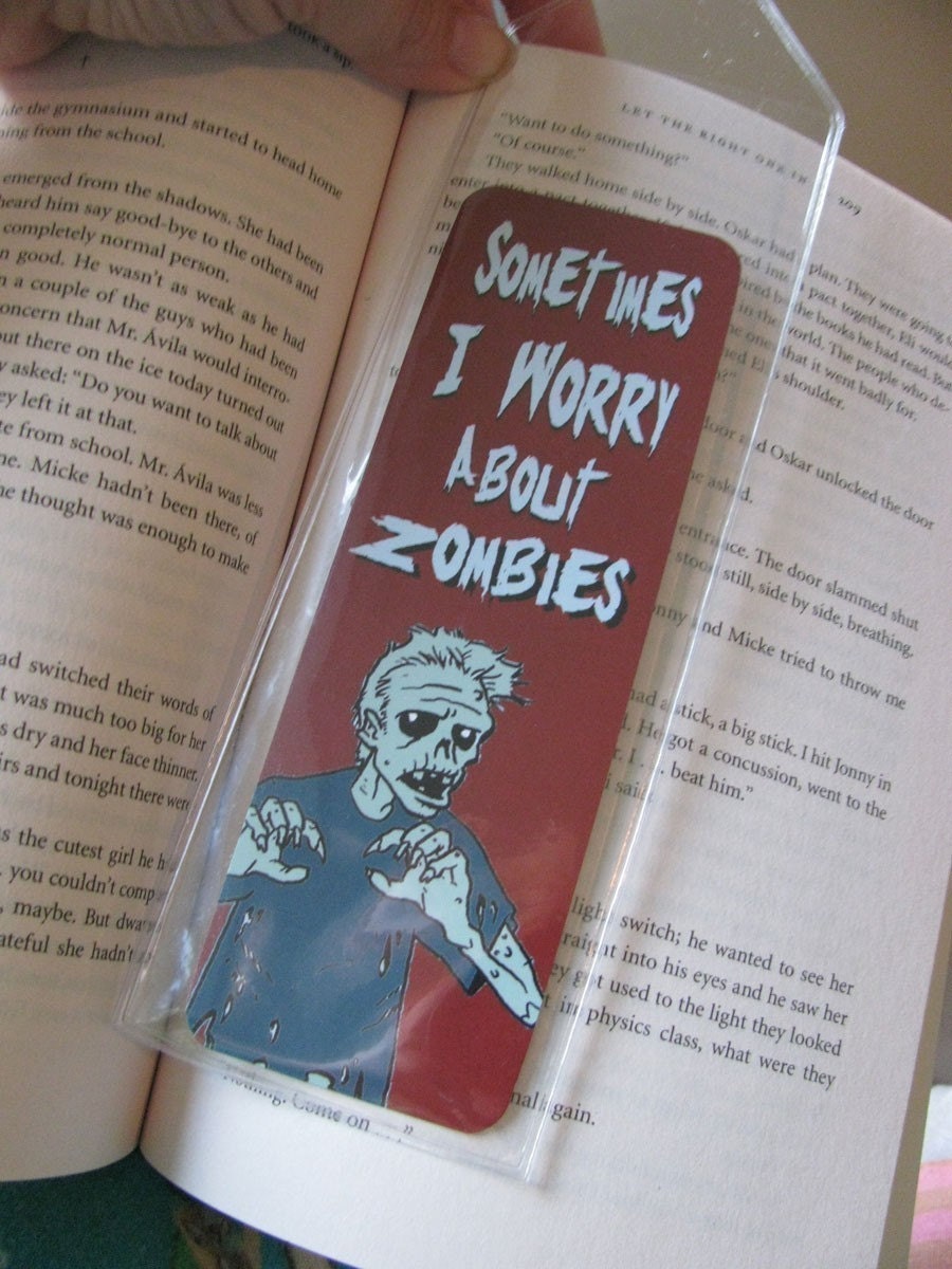 Sometimes I worry About Zombies Book mark with Sleeve