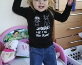 18 to 24 Month Baby Zombies are the New Bunnies Black Long Sleeved Shirt American Apparel