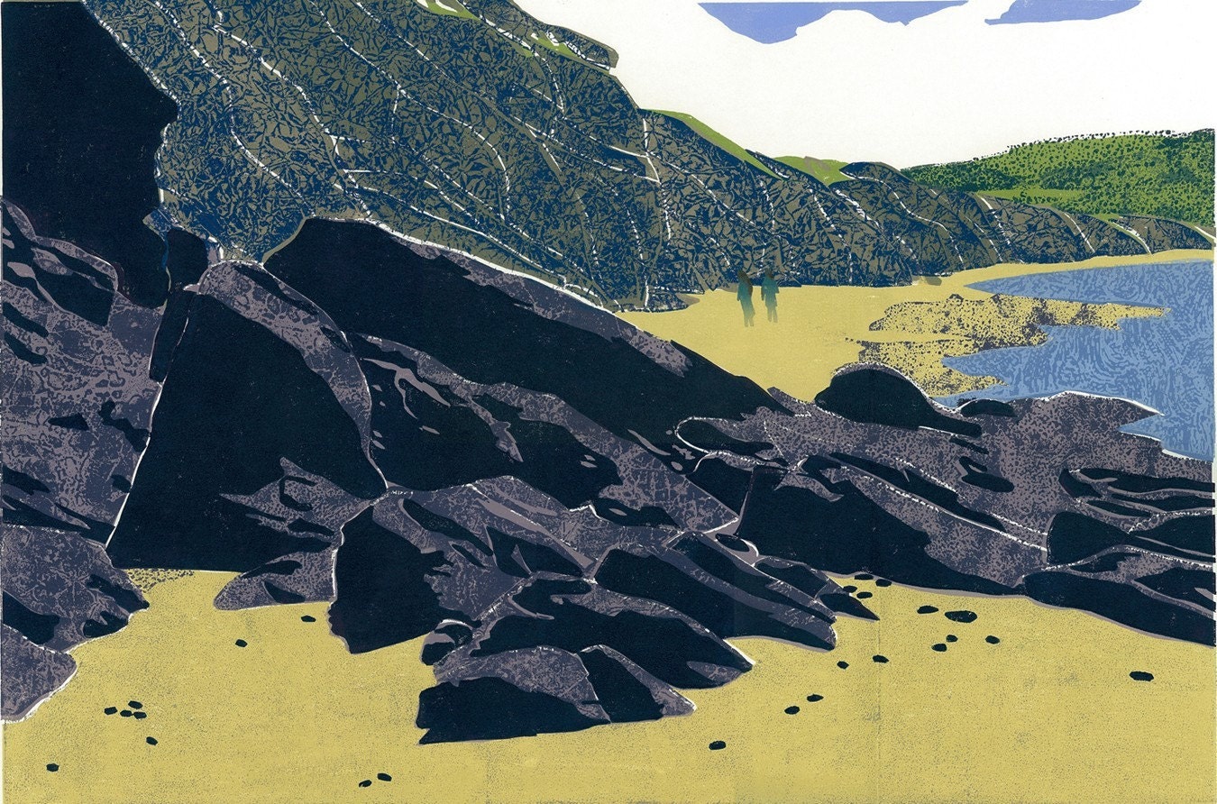 COLLOGRAPH COLLAGRAPH- Mabou Coal Mines Beach (Revisited) - Wall Art Decor