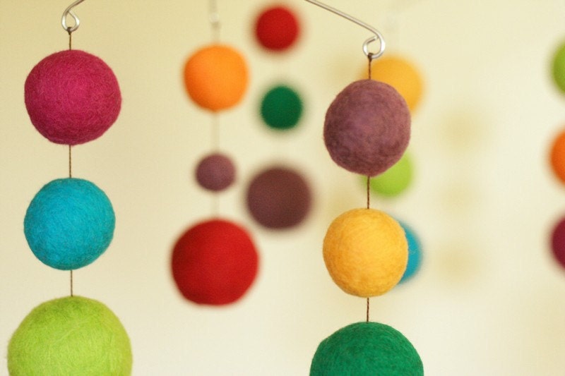 Lilypad - Eco Friendly - Natural - Felted Wool - Baby Mobile