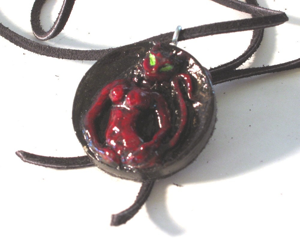 Resin Maroon Cat Women Pendant  Element EARTH