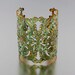 Patina Cuff, ART NOUVEAU Filigree Cuff - VERDIGRIS (Mint Green) & Gold Accent - Extra Wide Filigree Bracelet