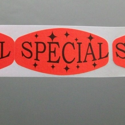 80 SPECIAL stickers, orange with stars