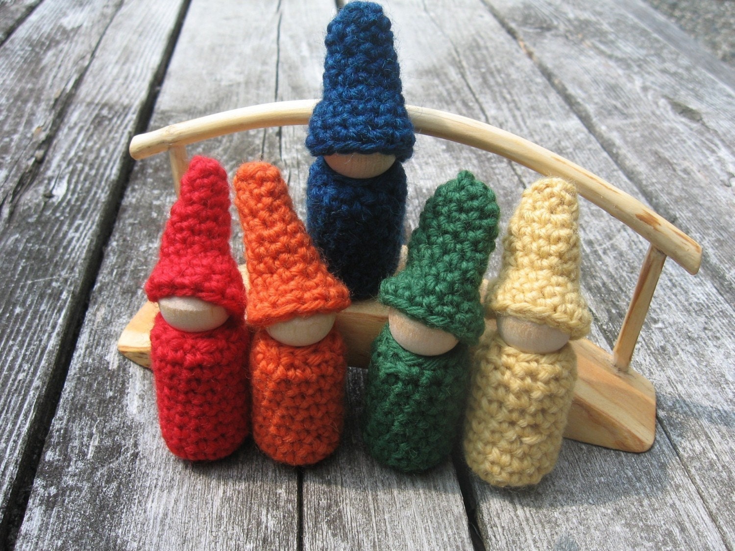You Pick Color Gnome Doll Wood Peg Doll
