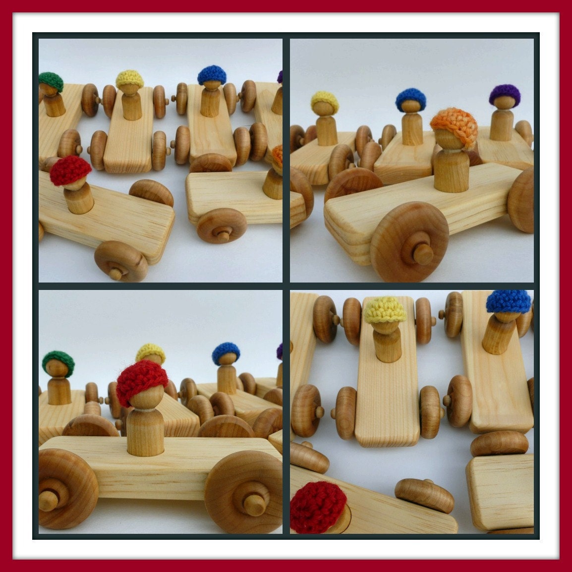 Little wood car with driver