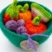 Felted bowl with wool fruit