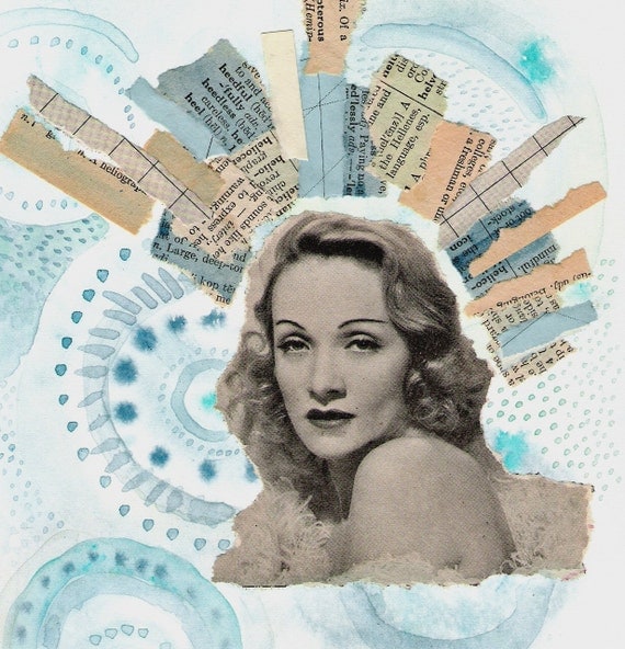 Original Mixed Media Collage - The 22 Passions of Marlene Dietrich