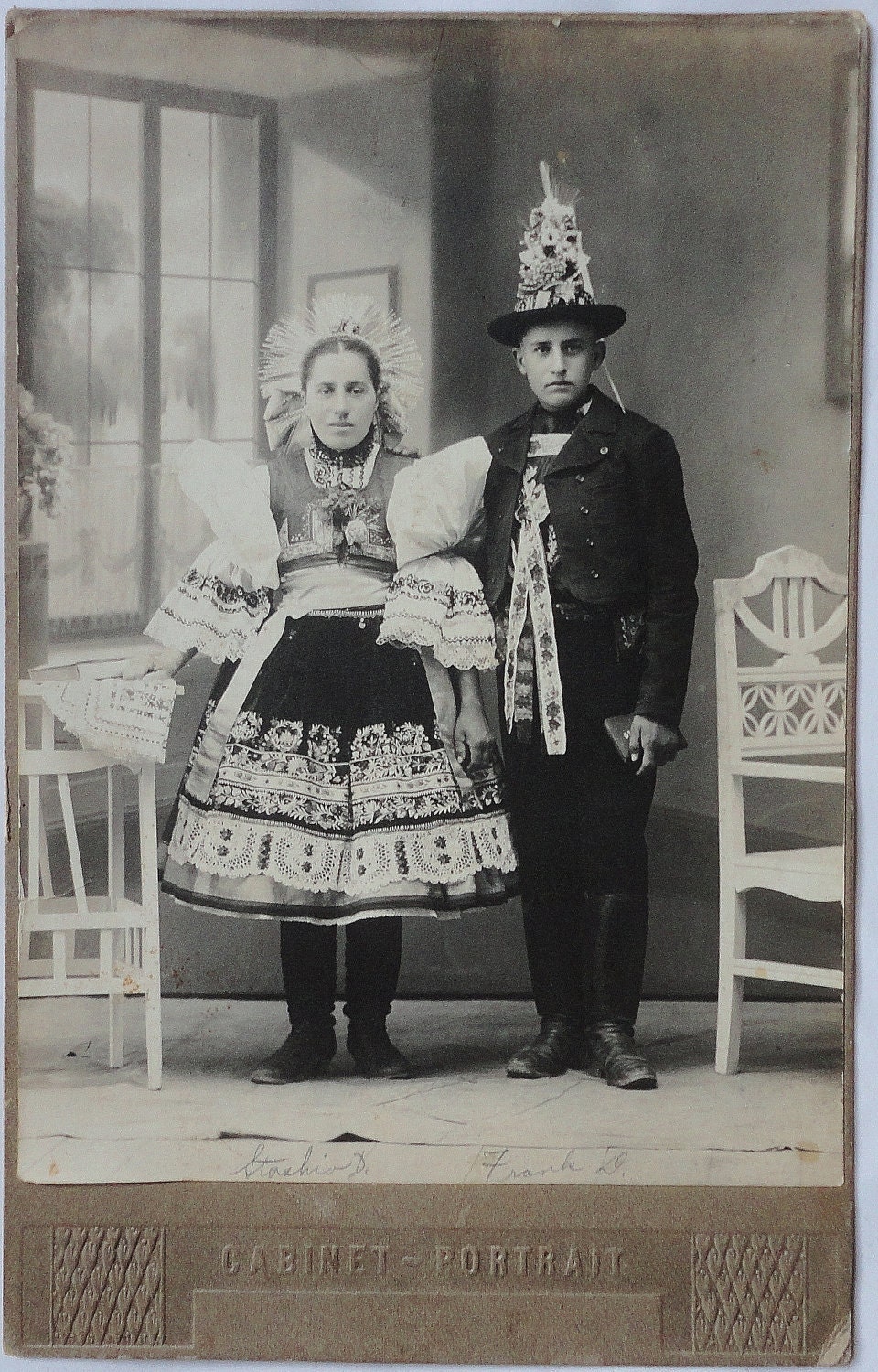 Vintage Cabinet Card - Two In Fancy Dress