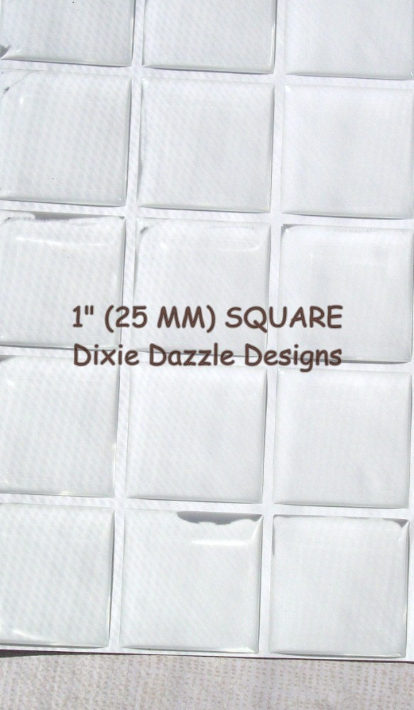 100 1 inch 25 mm SQUARE epoxy stickers, resin drops for magnets, birthday crafts
