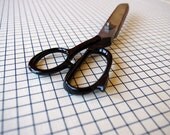 Fabric  Panel - 'Graph Paper'. Royal blue on hemp/organic cotton.