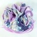 Jewelry Drawstring Travel Tote, Pouch or Bag by Amy Butler Arabesque in Ivory Extra Large