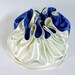 Wedding Bag Satin Bridal Drawstring Money Purse Ivory and Royal Blue No Pockets