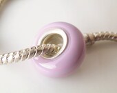 Pinky Winky Charm Bracelet Bead - Handmade Lampwork Glass - Sterling Silver Lined - SRA (Fits European Style Bracelets)