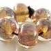 Encased Mystique - Lampwork Glass Rounds - Handmade Lampwork Beads - Organic, Blue, Brown, Gold, Amber - SRA (Set of 6 Beads)