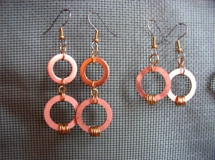 mixed metal earrings long and dangly  steampunk