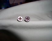 ETSY eXclusive Metal Screw post earrings punk goth oh so cool  steampunk