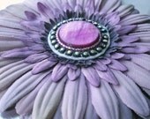 Flower Hair Fascinator Beaded Purple & Black