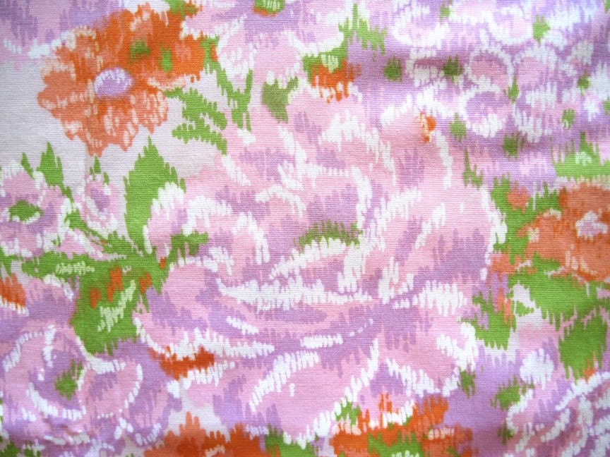 Vintage Handmade Pillowcase, Dupont Floral PRICE REDUCED