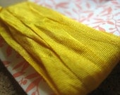 hand dyed silk ribbon in yellow