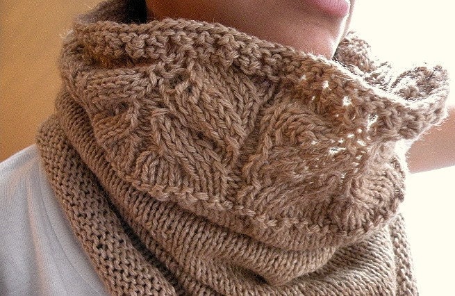 Over The Top Caramel Cowl. Cozy Tubular Scarf