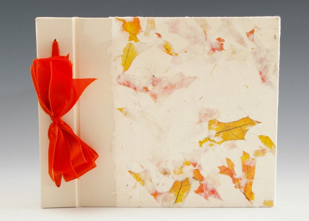 Handmade Photo Album - Orange Oak Leaf - Large
