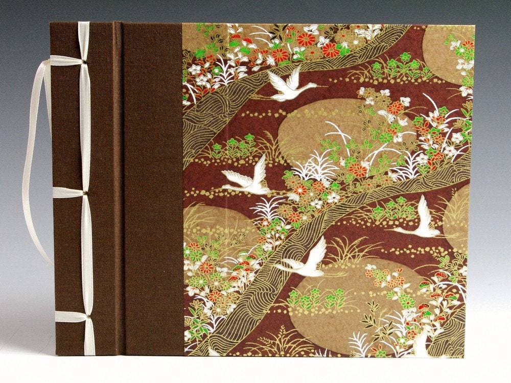 Handmade Photo Album - Brown Cranes - Small