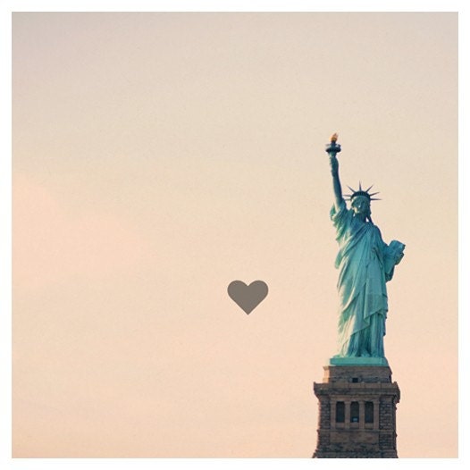 Travel Photograph - Landscape - New York Photograph - Valentine - Statue of Liberty - America - Lovely Lady-  Original Fine Art Photograph
