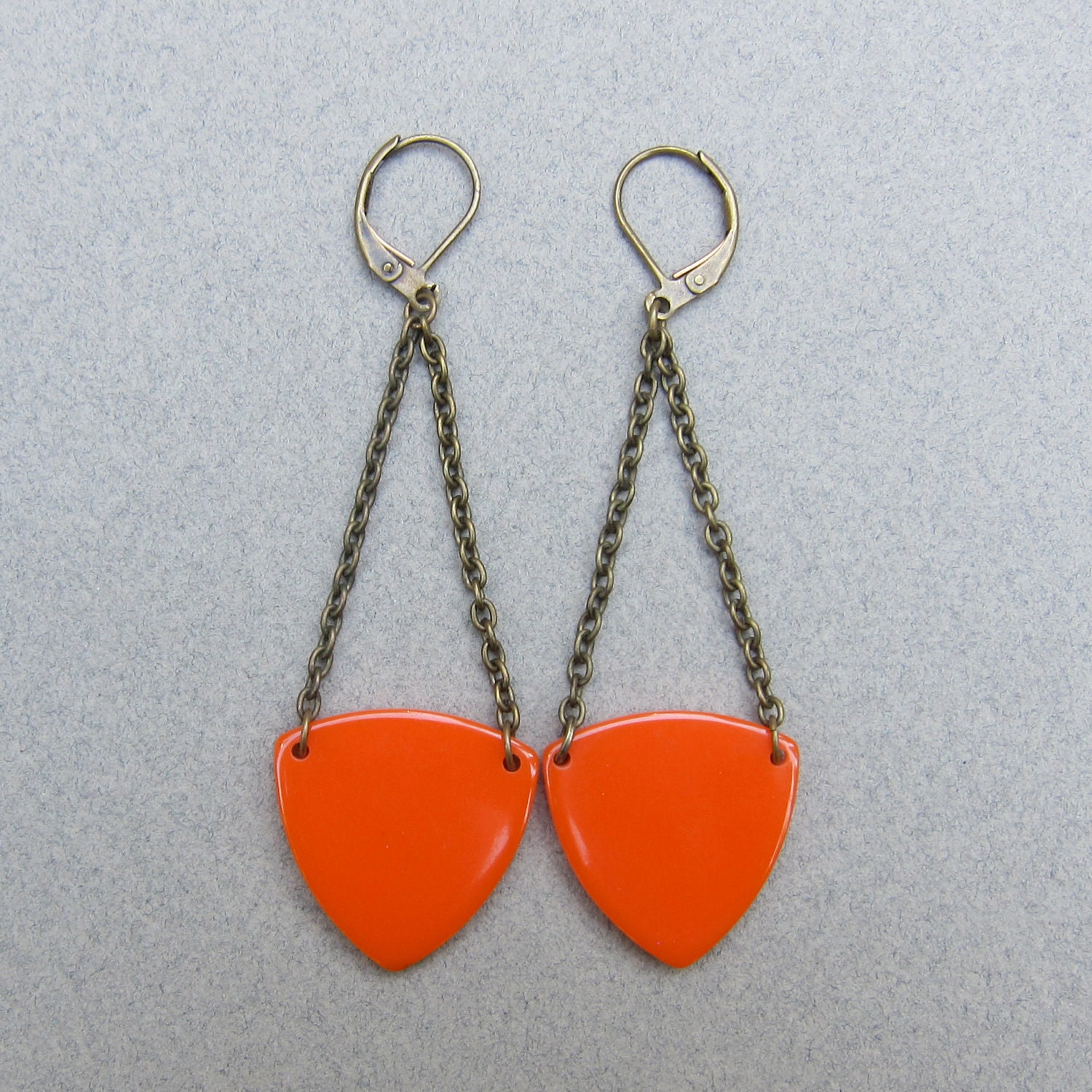 Vintage Bakelite Pennant Earrings