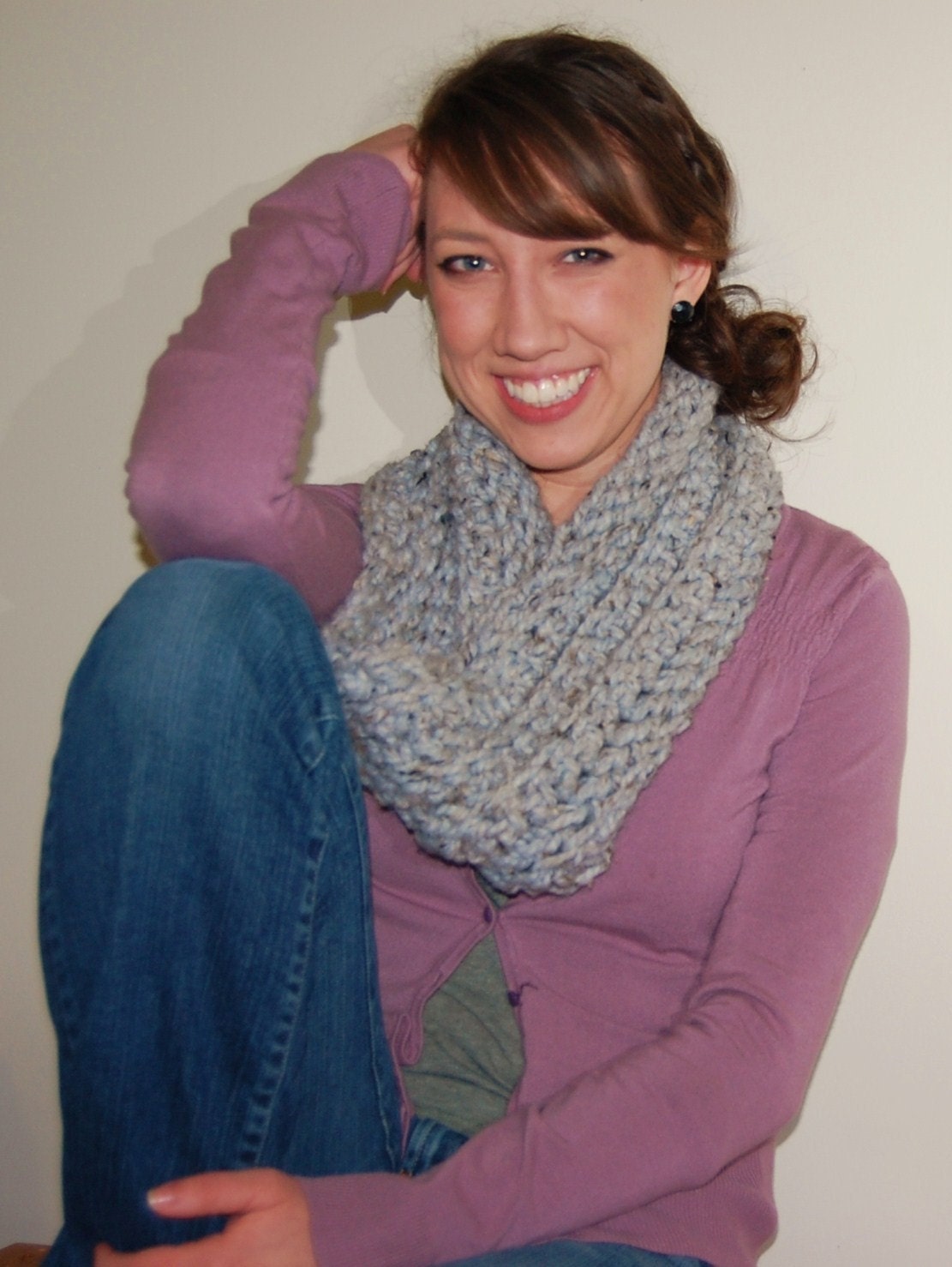 Chunky and Bulky Crocheted Infinity Cowl or Scarf