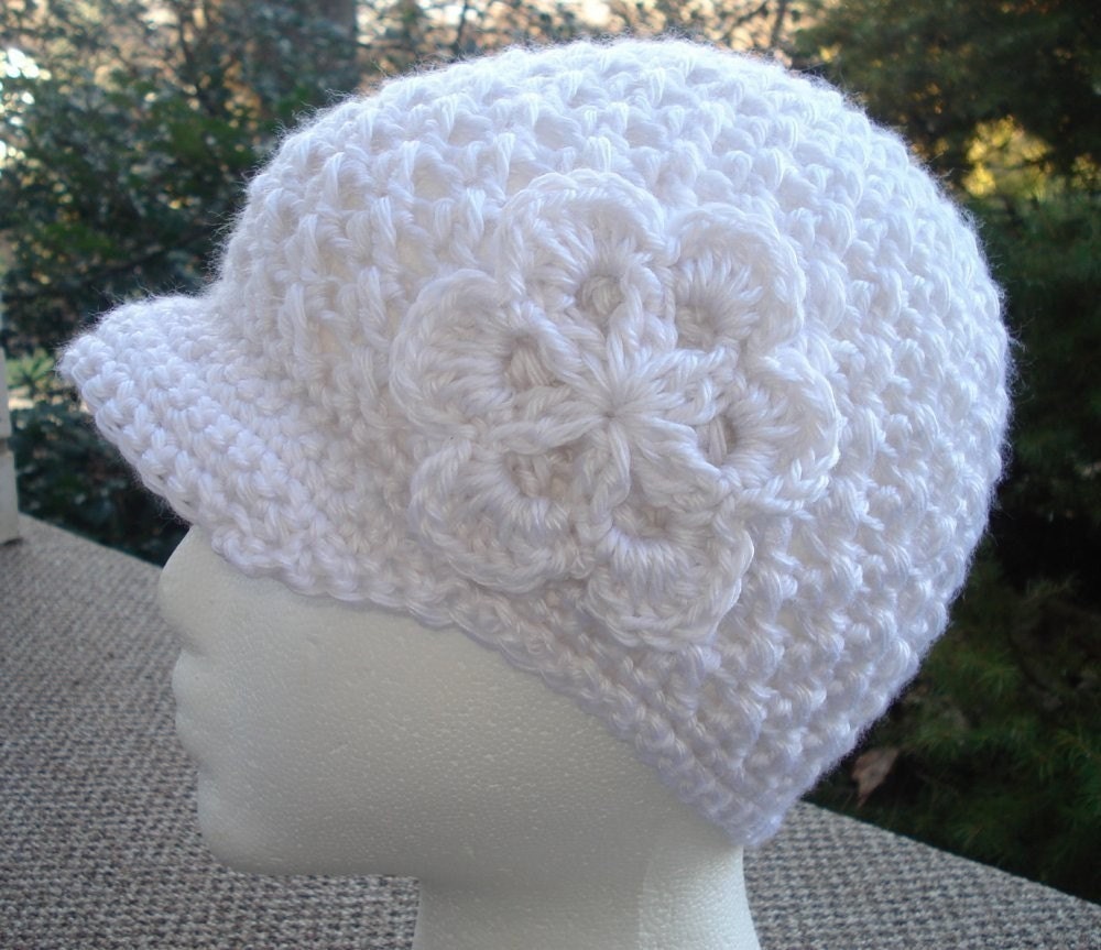 Crochet Newsboy Hat Pattern. Make a Beanie, a Newsboy Hat or Cap, and a Flower all in one design.