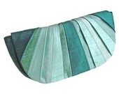 Pleated Silk Clutch Purse - Underwater Aquas