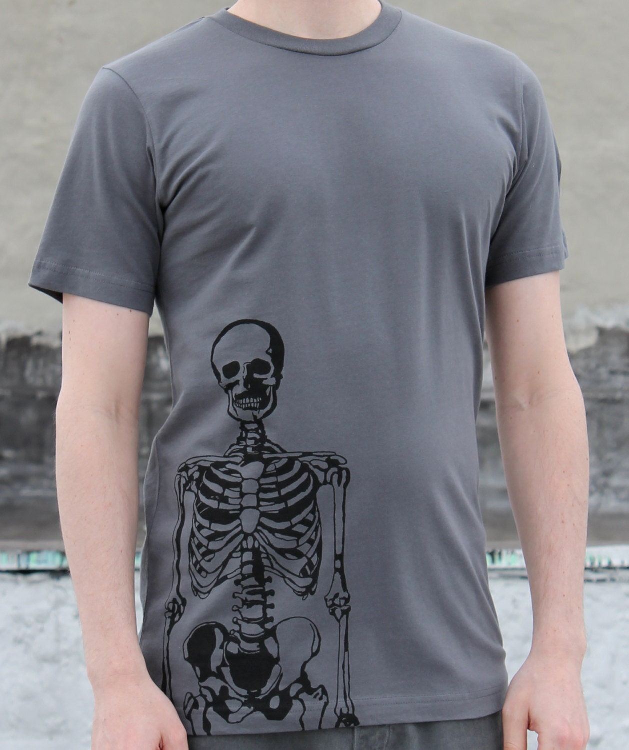Men's Skeleton T-Shirt Charcoal