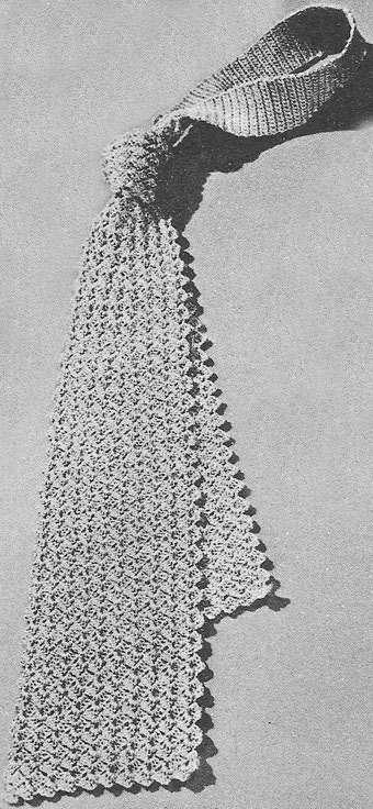 1947 Crocheted Necktie Vintage Crochet Pattern PDF 401