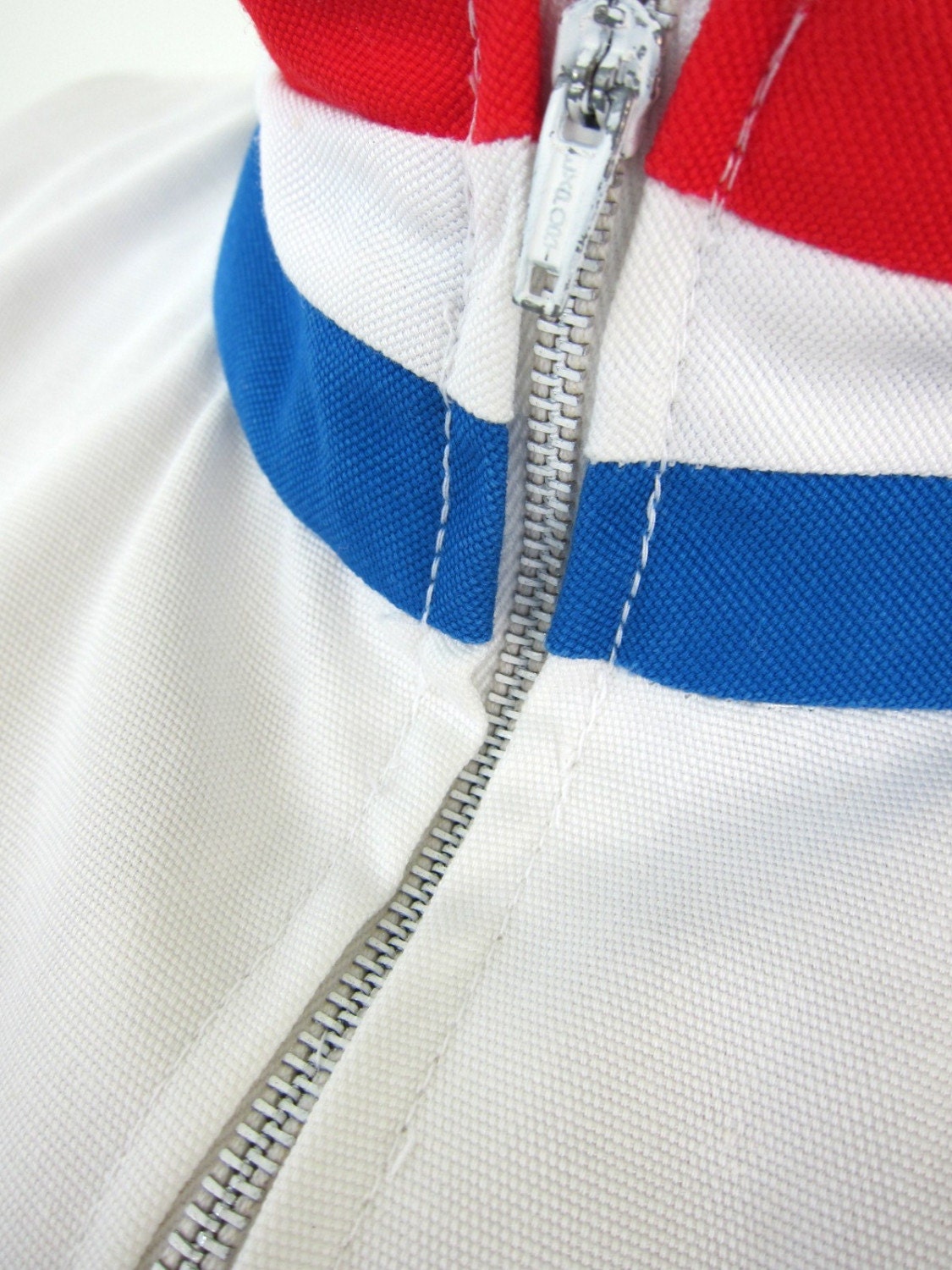 70s Vintage Nautical Sailor Jacket - Red White Blue - Glenbrooke Windbreaker - M / L to Large