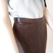 80s Banana Republic Travel & Safari Leather Skirt - Road To Mandalay - Vintage Midi Walking Skirt - Espresso Dark Chocolate NOS 10