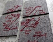 jet setter airplane diagram coasters - pick your color