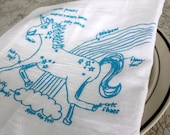 Unicorns and Fluffy Clouds floursack towels - set of two