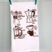 Coffee Lover floursack tea towel - one cotton kitchen towel