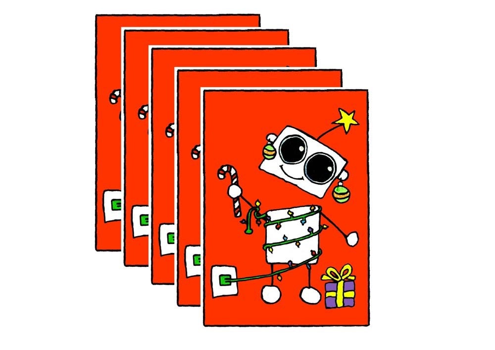 Look at Me, I'm a Christmas Tree, Set of 5 Flatt Cards 4.25x6 w Envelopes
