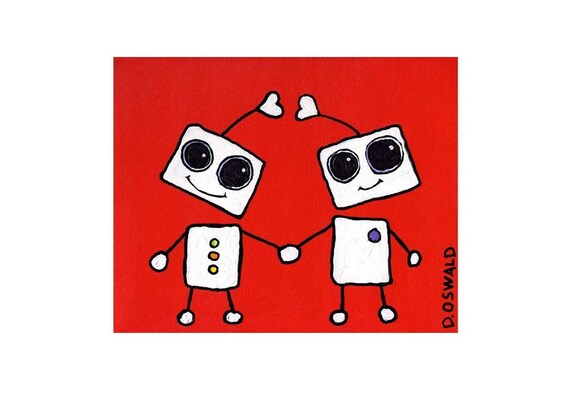 Heart Robots Painting