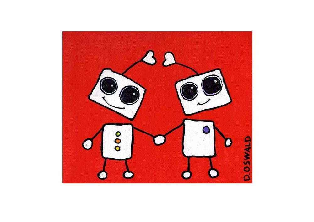 Heart Robots Painting