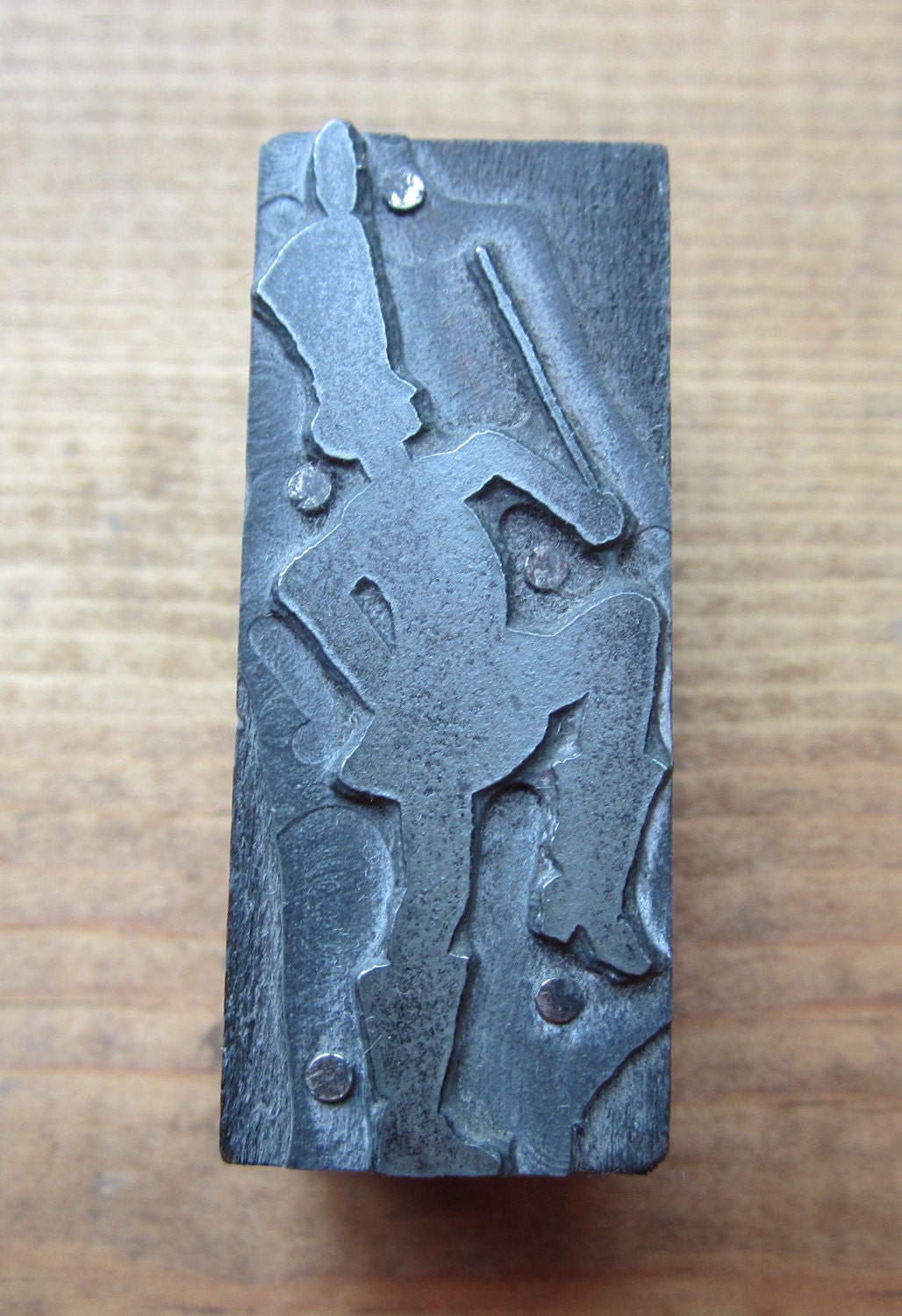 Vintage Letterpress Printers Block Drum Majorette Major