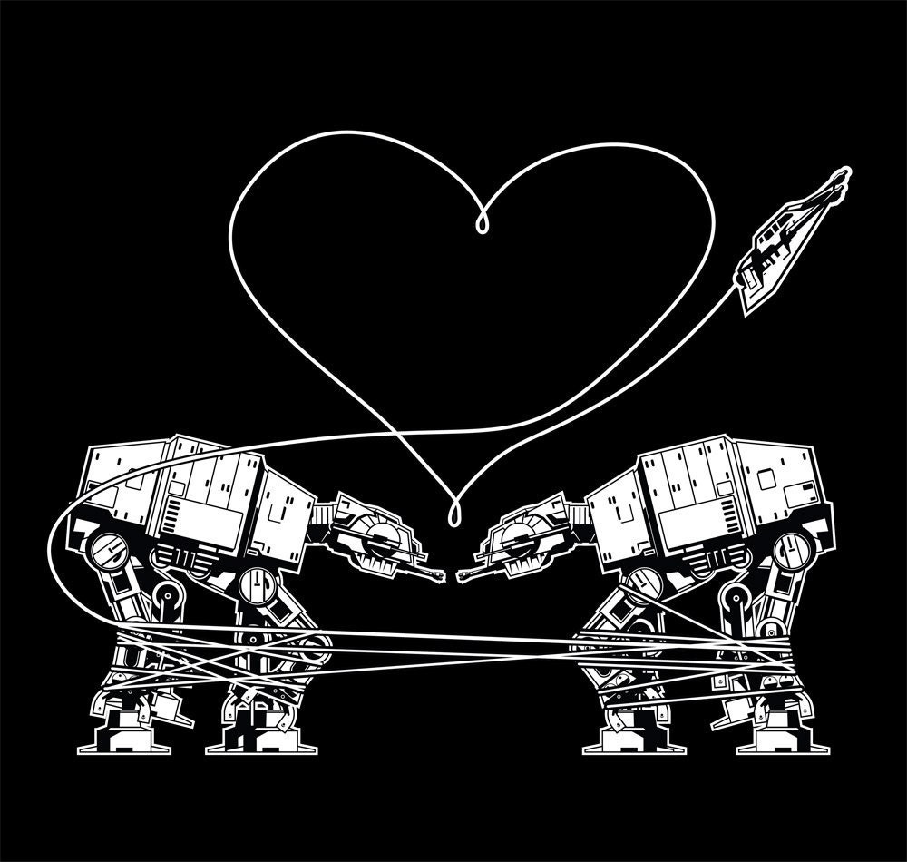 V-Neck AT-AT Love T-Shirt