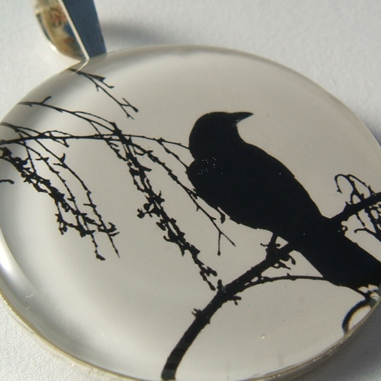Photo Necklace, Lone Crow Circle Extra-Large