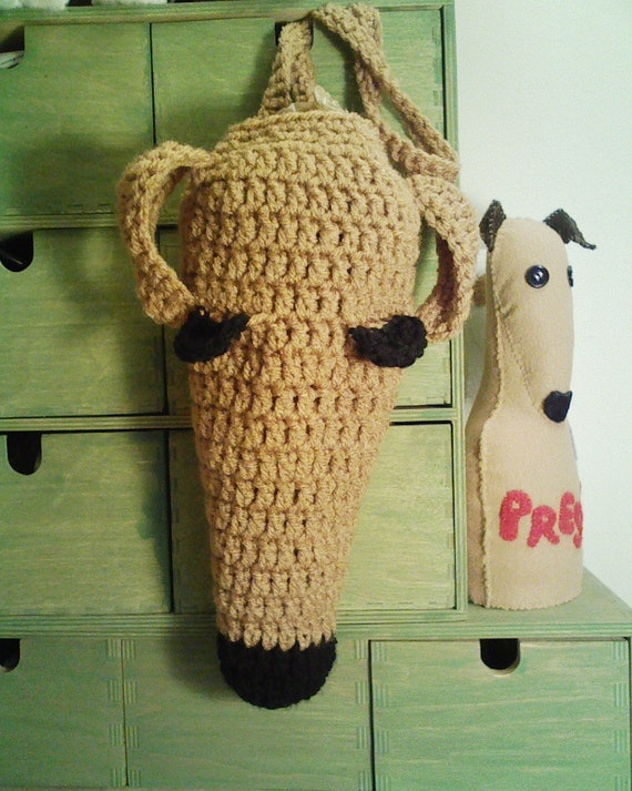 Red Greyhound Poop Bag or Kitchen Bag Holder by AerieDesigns