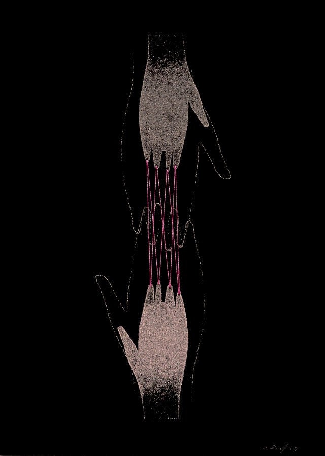 Embroidered Gocco - Hands