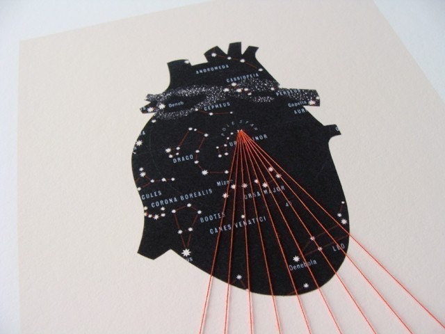 Embroidered Print 8 x 10 - Star Map