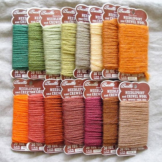 vintage crewel wool sampler 1