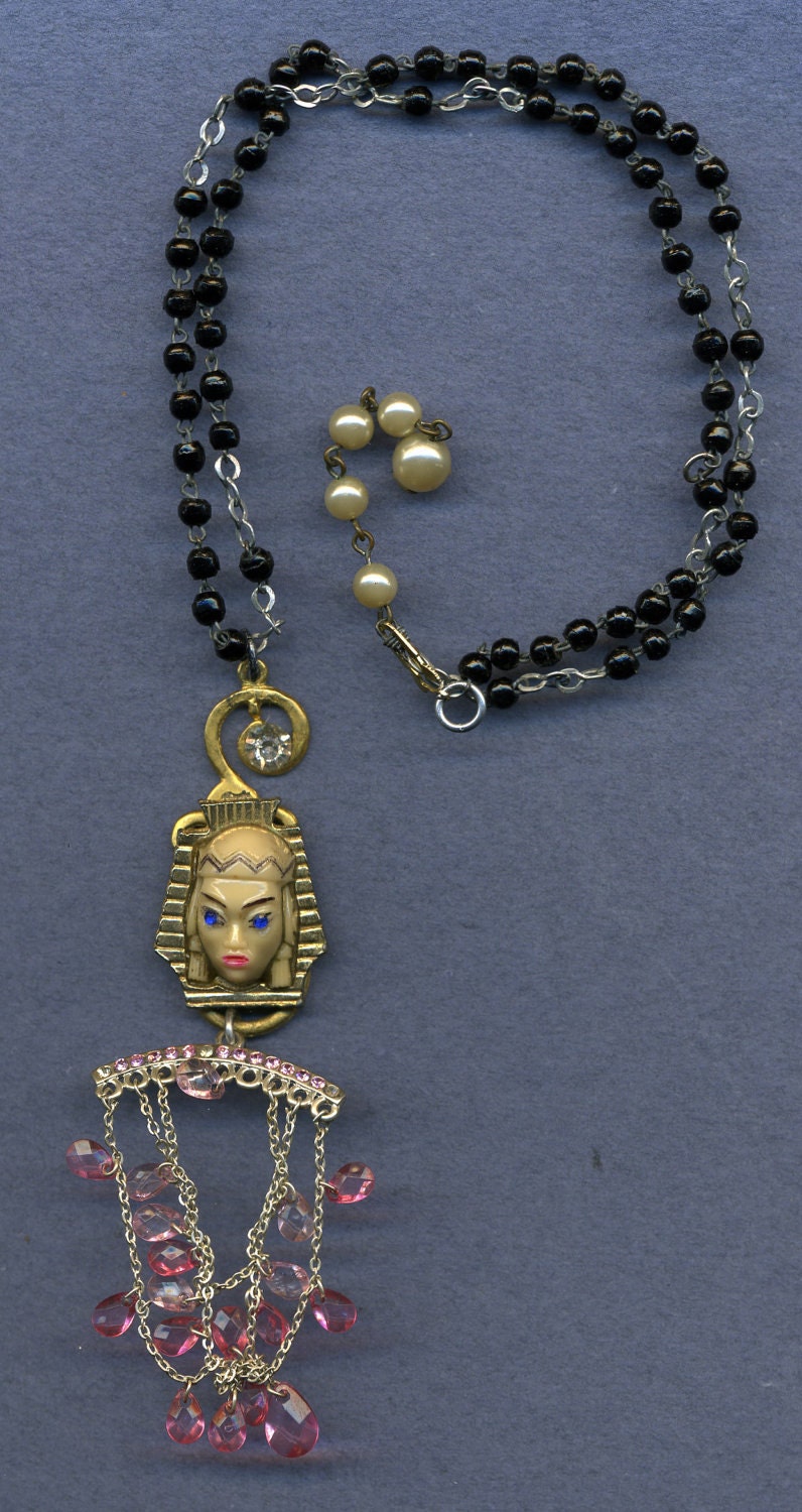 HANDMADE JEWELRY PENDANT...The Fortune Teller.. handmade pendant with mysterious exotic face charm of a woman who must be a fortune teller.