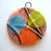 Reserved for B  Handmade Ceramic Pendant  Clover Colorful